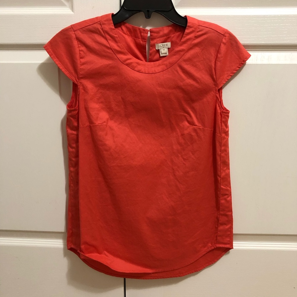 J Crew Coral Cap Sleeve Blouse